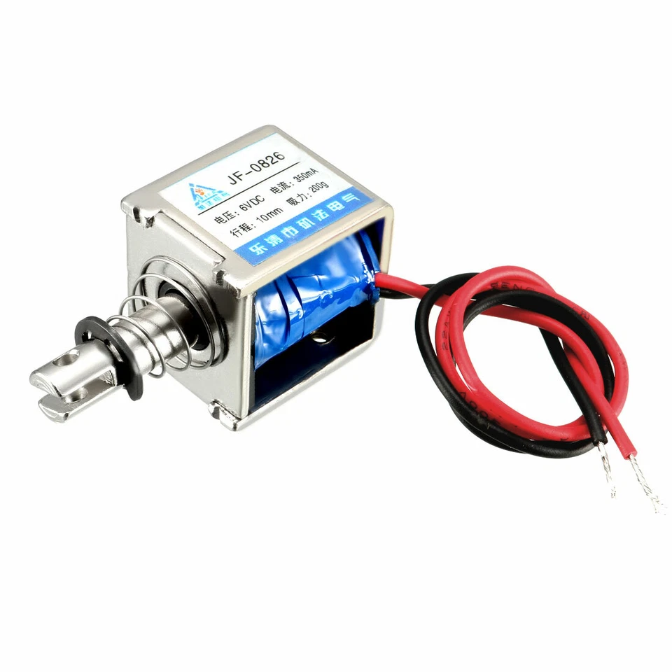 DC 6V 350mA 200g 10mm Pull Type Frame Linear Motion Solenoid Electromagnet - Image 1 of 1