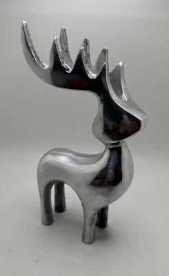 Silver Reindeer Sculpture – 7.75" Tall - Image 1 of 4