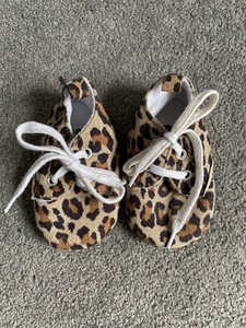 leopard print baby booties