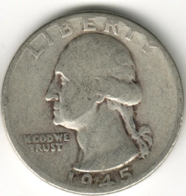 USA - 1945P - Washington ¼ $ - Silver Eagle - no mint mark - #12291RG - Image 1 of 2