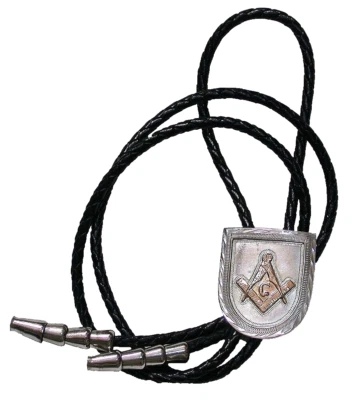 Corbata Bolo Masónica Hecha a Mano Oro Esterlina 10Kt 1 1/2 Pulgadas Única .925 Puntas EPBT271 Foto 1 de 4