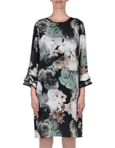 JUMP Elegant Black Floral Dress, 100% Viscose, Size 12, NWT, RRP $129 - Picture 1 of 2