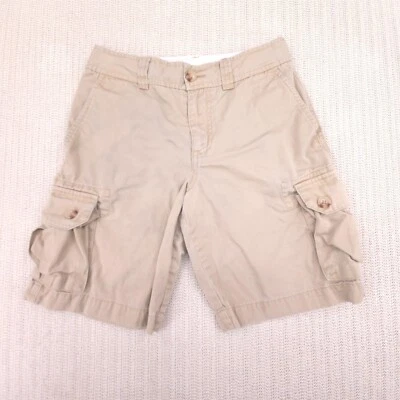 Polo Ralph Lauren Cargo Shorts Boys 12 Beige Khaki Flat Front Flap Pockets - Image 1 of 4