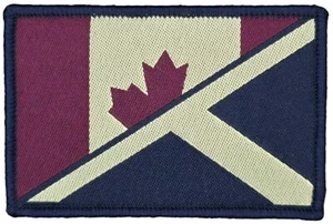 BANDIERA DEL PAESE CANADA / SCOZIA SOTTOMESSO EMBLEMA A COLORI TOPPA GANCIO TATTICO - Foto 1 di 3