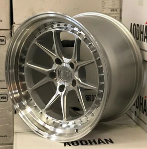 18x9.5 Aodhan DS08 Wheels Silver Machined Face 5x120 +35 Rims 18 Inch Set 4 - Picture 1 of 7