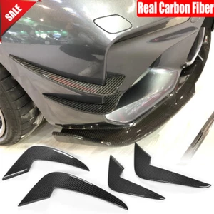 For BMW F87 M2 2016-20 4PCS Real Carbon Front Bumper Canard Splitter Fins Trims - Picture 1 of 12