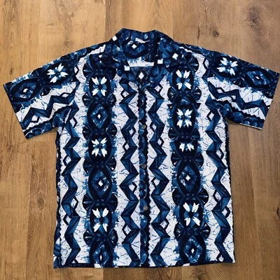 Camisa Pacific Sportswear Havaiana Surf Antiga Anos 60 Gola Laço Pano de Casca Masculina Média - Imagem 1 de 4