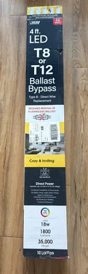 *NEW* FEIT ELECTRIC T848/830/B/LED/2 4FT  T8 or T12 BALLAST BYPASS (10 LIGHTS) - Image 1 of 4