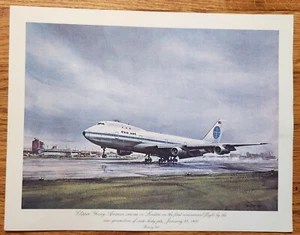Pan Am Flight Menu Boeing 747 Historic Flight Series 1982 - Imagen 1 de 2