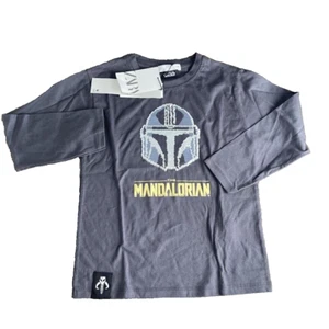 ZARA Star Wars Boys size 10 Grey Sequin Long Sleeve t-shirt - Picture 1 of 3