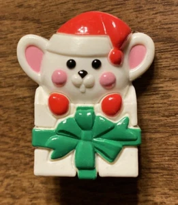 Ratón Avon de Navidad de colección con sombrero de Santa Solapa de vacaciones Pin Caja de regalo Hong Kong - Imagen 1 de 11