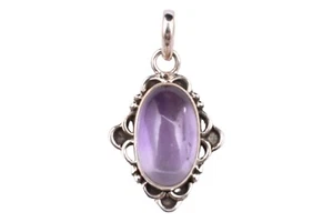 925 Sterling Argento Massiccio Ametista Gemma Mano Ciondolo Donna Regalo PS-1703 - Foto 1 di 8