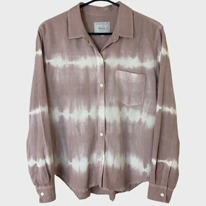 Rails Ingrid Raw-Hem Shirt Women's Medium Pink & White Tie-Dye Button-Up - Picture 1 of 13
