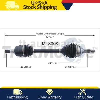 Переднее правое соединение оси CV подходит для Eagle Talon AWD 2,0 л 1998 1997 1996 1995 - Изображение 1 из 2