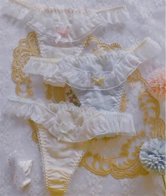 Mujeres Lolita Ropa Interior Lazo Encaje Bragas Calzoncillos T-pantalones Calzoncillos Japoneses Foto 1 de 4