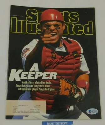 Ivan Pudge Rodriguez Signed Sports Illustrated Cover 8.11.97 HOF MLB Rangers BAS - Image 1 of 2