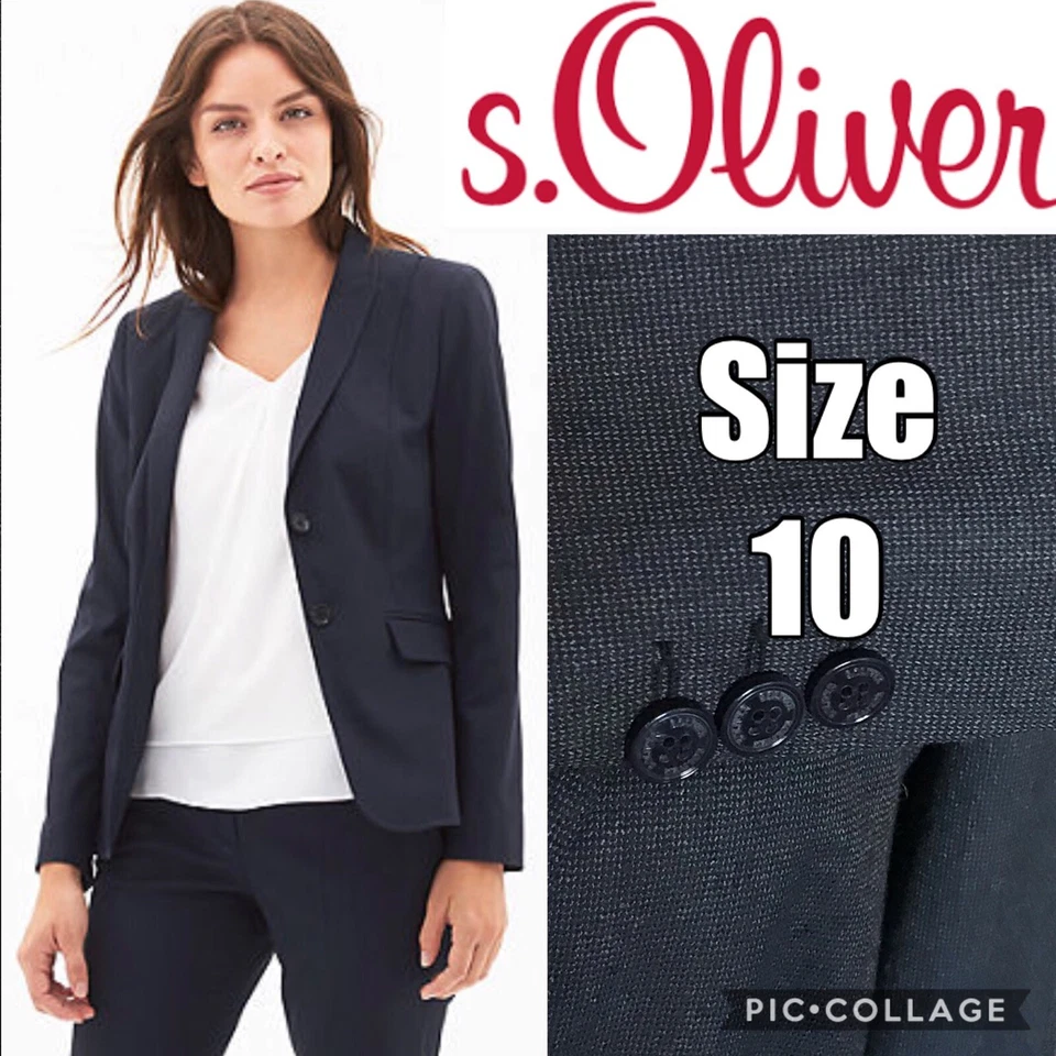 S. Oliver Mujer Blazer Doble Botón Bolsillos Traje Europeo Chaqueta EU 40 US 10 Foto 1 de 4