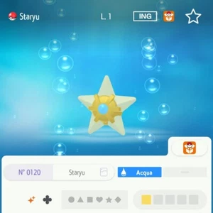 Staryu Shiny 6 IV 31 100% Legit Livello 1 Competitivo Pokemon Home All Gen - Picture 1 of 1