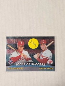 2001 Topps Chrome Ivan Rodriguez Johnny Bench Tools of Success RANGERS