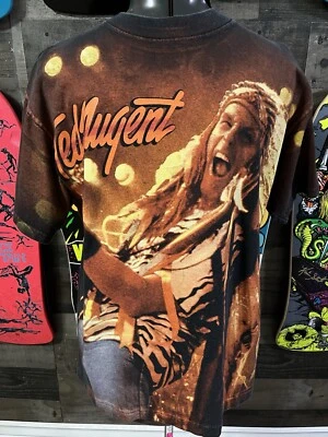 Vintage Ted Nugent Shirt Size Large 1995 Tour All Over Print AOP Winterland - Image 1 of 4