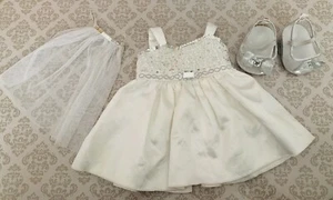 Paquete de ropa Build A Bear BABW vestido de novia, velo y zapatos #B6 - Imagen 1 de 6