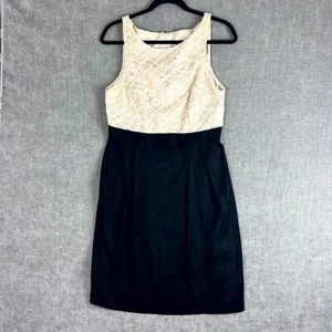 Lisa Ho Womens Size 10 Pencil Dress Beige Lace Top Lined Sleeveless Back Zip - Picture 1 of 14