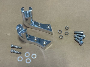 BIG DOG MOTORCYCLES POLISHED PASSENGER PEG CLEVIS SET w/ HDW K-9 MASTIFF BULLDOG - Picture 1 of 4