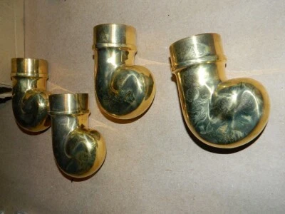 酒吧酒馆支架实心黄铜秋千腿支架适合 1 1/2 英寸导轨 915A 全新 4 件 — 第 1/4 张图片