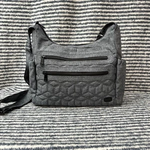 Bolso Bandolera Lug Camper Gris Azulado Jaspeado Multizip RFID - Imagen 1 de 9