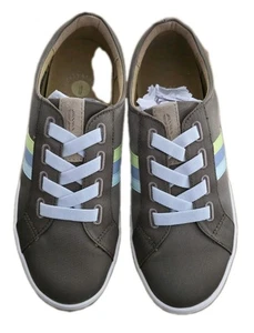 Size 7 Wide Revitalign Shilon Fossil Sneakers Women’s Stripe Lace Up - Picture 1 of 5