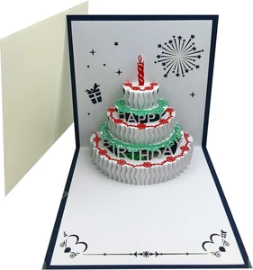 Biglietto di Compleanno Pop Up 3D con Luce LED e Musica, Biglietto di Auguri Buon Compleanno - Foto 1 di 5