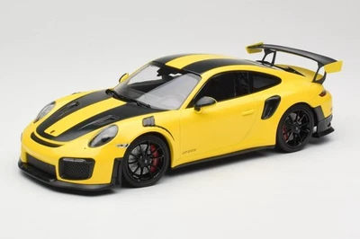 155068311 Porsche 911 991.2 GT2 RS Weissach Package Yellow with Black Wheels Min - Immagine 1 di 4