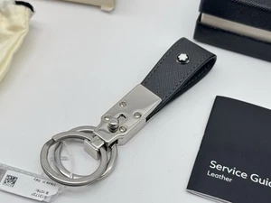 MONTBLANC SARTORIAL GRAY LEATHER LOOP KEY FOB KEYCHAIN NEW 100% GENUINE ~$265 - Picture 1 of 12