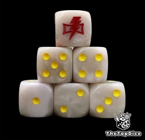 White storm riders for grimdark sci fi tabletop wargames D6 lightning war dice - Picture 1 of 4