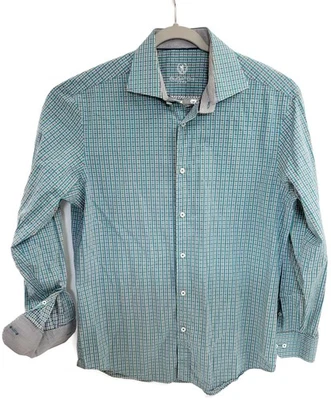 Dugatchi UPMD Shirt Mens Extra Large Green Blue Plaid Button Up Contrast Cuff - Image 1 of 4