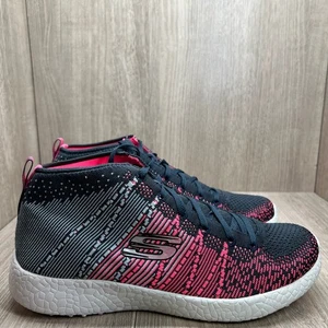 Skechers Burst Sweet Symphony Sneakers Womens 9.5 Lace Up Knit Mesh Black Pink - Picture 1 of 12