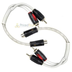 2 Pack 1 Female to 2 Male RCA Splitter Triple Shield Inteconnect Car Home Audio - Picture 1 of 6