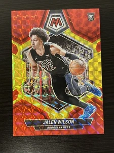 2023-24 Panini Mosaic Jalen Wilson Red and Yellow Fusion /75 RC Brooklyn Nets - Bild 1 von 2