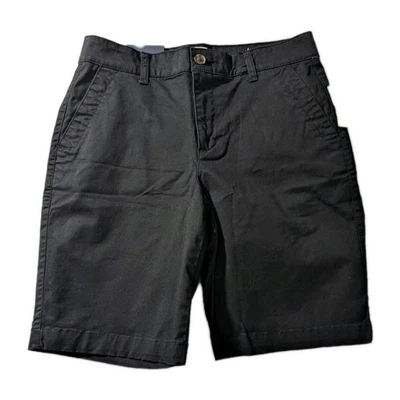 Женские шорты-бермуды Gap размер 4 черные эластичные хлопковые 9 дюймов внутренний шов средняя посадка новые с ценниками - Изображение 1 из 4