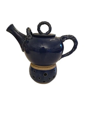 Calentador de aceite para tetera difusor de fragancia quemador de cera candelabro lámpara azul Beigh  Foto 1 de 4