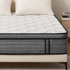 Queen Mattress 10 inch Hybrid Memory Foam Mattress - Individual Pocket Box Sp... - Picture 1 of 6