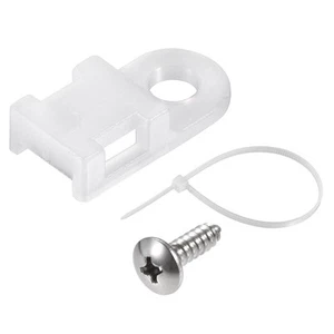 Lot de 50 clips de fixation de câble nylon 19 mm x 9 mm x 4,6 mm avec vis et attaches blanc - Photo 1/5