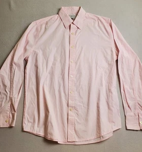 Threads & Heirs Button Up Shirt Mens Medium Pink Collared Long Sleeve Cuffed - Picture 1 of 9