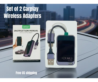 Jemluse Adaptador Inalámbrico Carplay Rápido Plug Play Juego de Conexión Estable Juego de 2 Foto 1 de 4