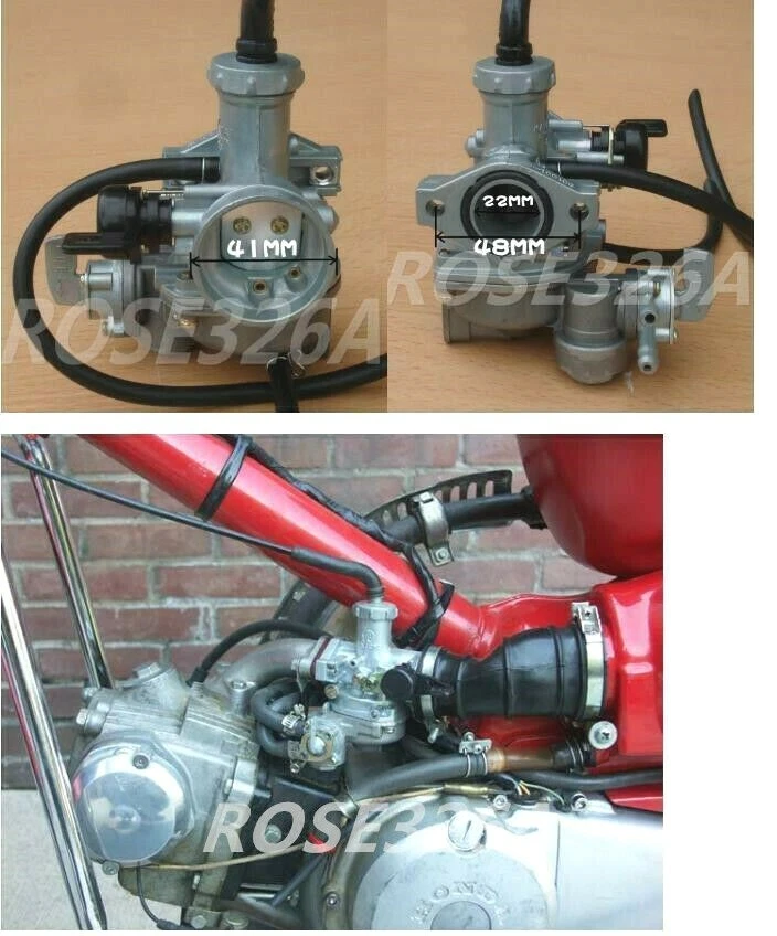 Carburador de 22 mm para Honda Trail CT110 CT90 (distancia entre orificios de perno: 48 mm) Foto 1 de 2