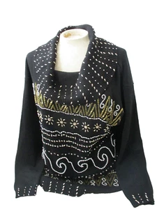 Suéter de punto voluminoso para mujer Victoria Jones con cuentas y ornamentado nuevo - Imagen 1 de 18