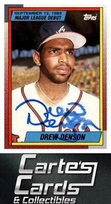 Drew Denson 1990 Topps Debut 1989 #30 Atlanta Braves TTM/IP Signed Autographed - Image 1 of 2
