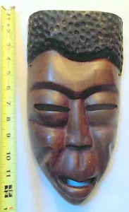 VTG Carved Wood AFRICAN MASK Wall Sculpture Art - Picture 1 of 8