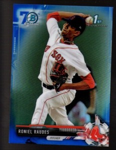 2017 Bowman Chrome Prospects 70th BLUE REFRACTOR #BCP6 Roniel Raudes RED SOX