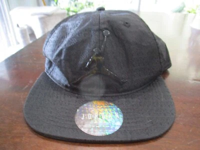 Jordan Air black 6 panel double snapback original Michael Jordan basketball cap - Image 1 of 4